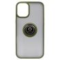 Brilliance LUX iPhone 16 Hybrid Shell Anti-shock Ring Kickstand TPU Matte Case Green