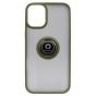 Brilliance LUX iPhone 16 Plus Hybrid Shell Anti-shock Ring Kickstand TPU Matte Case Green