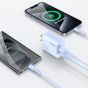 TRUSMI 20W Blue Dual Type C & USB Power Adapter w/ Type C to Type C Cable