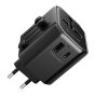 TRUSMI 10.5W Universal Travel Adapter USB & Type C Charger Black