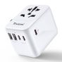 TRUSMI 35W 3 Type C & 2 USB Port Universal Travel Adapter White