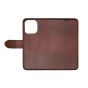 TRUSMI iPhone 14 Plus Cowhide Leather Wallet Case with Card Slot Dark Brown