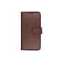 TRUSMI iPhone 15 Cowhide Leather Wallet Case with Card Slot Dark Brown