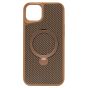 Brilliance LUX iPhone 15 Plus 360° Rotating Magnetic Metal Bracket Carbon Fiber Pattern Matte PC+TPU Phone case Gold