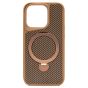 Brilliance LUX iPhone 14 Pro 360° Rotating Magnetic Metal Bracket Carbon Fiber Pattern Matte PC+TPU Phone case Gold