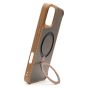 Brilliance LUX iPhone 16 Plus 360° Rotating Magnetic Metal Bracket Carbon Fiber Pattern Matte PC+TPU Phone case Gold