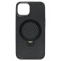 Brilliance LUX iPhone 13 360° Rotating Magnetic Metal Bracket Carbon Fiber Pattern Matte PC+TPU Phone case Black