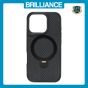 Brilliance LUX iPhone 16 Pro 360° Rotating Magnetic Metal Bracket Carbon Fiber Pattern Matte PC+TPU Phone case Black