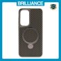 Brilliance LUX iPhone S25 plus 360Â° Rotating Magnetic Metal Bracket Carbon Fiber Pattern Matte PC+TPU Phone case Grey