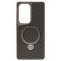 Brilliance LUX iPhone S25 ultra 360Â° Rotating Magnetic Metal Bracket Carbon Fiber Pattern Matte PC+TPU Phone case Grey