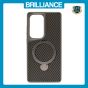 Brilliance LUX iPhone S25 ultra 360Â° Rotating Magnetic Metal Bracket Carbon Fiber Pattern Matte PC+TPU Phone case Grey