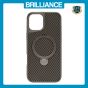 Brilliance LUX iPhone 16 Plus 360° Rotating Magnetic Metal Bracket Carbon Fiber Pattern Matte PC+TPU Phone case Grey