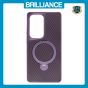 Brilliance LUX iPhone S25 ultra 360° Rotating Magnetic Metal Bracket Carbon Fiber Pattern Matte PC+TPU Phone case Purple