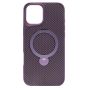 Brilliance LUX iPhone 16 Plus 360° Rotating Magnetic Metal Bracket Carbon Fiber Pattern Matte PC+TPU Phone case Purple