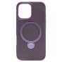 Brilliance LUX iPhone 16 360° Rotating Magnetic Metal Bracket Carbon Fiber Pattern Matte PC+TPU Phone case Purple