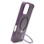 Brilliance LUX iPhone 16 360° Rotating Magnetic Metal Bracket Carbon Fiber Pattern Matte PC+TPU Phone case Purple