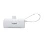 TRUSMI Pocket Base with Built-In Cable Power Bank White PB16-02 5V 2.1A (5000mAh)