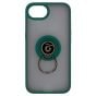 Brilliance LUX iPhone 16E Hybrid Shell Anti-shock Ring Kickstand TPU Matte Case Dark Green