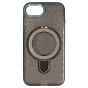 Brilliance LUX iPhone 16E Glitter Sparkle Magnetic Clear TPU + Acrylic with Kickstand Phone Case Black
