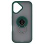Brilliance LUX iPhone 17 Hybrid Shell Anti-shock Ring Kickstand TPU Matte Case Dark Green