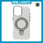 Brilliance LUX iPhone 17 Glitter Sparkle Magnetic Clear TPU + Acrylic with Kickstand Phone Case White