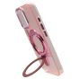 Brilliance LUX iPhone 17 Glitter Sparkle Magnetic Clear TPU + Acrylic with Kickstand Phone Case Pink