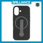 Brilliance LUX iPhone 17 Silicone with BackSide 360° Rotating Wrist Strap Magnetic Phone Case Black