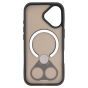 Brilliance LUX iPhone 17 Anti-shock Magnetic Matte Clear TPU + Acrylic Kickstand Phone Case Black