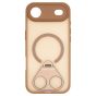 Brilliance LUX iPhone 17 Air Anti-shock Magnetic Matte Clear TPU + Acrylic Kickstand Phone Case Gold