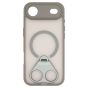 Brilliance LUX iPhone 17 Air Anti-shock Magnetic Matte Clear TPU + Acrylic Kickstand Phone Case Gray