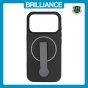 Brilliance LUX iPhone 17 Pro Silicone with BackSide 360° Rotating Wrist Strap Magnetic Phone Case Black