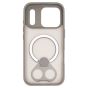 Brilliance LUX iPhone 17 Pro Anti-shock Magnetic Matte Clear TPU + Acrylic Kickstand Phone Case Gray