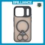 Brilliance LUX iPhone 17 Pro Anti-shock Magnetic Matte Clear TPU + Acrylic Kickstand Phone Case Black