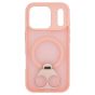 Brilliance LUX iPhone 17 Pro Anti-shock Magnetic Matte Clear TPU + Acrylic Kickstand Phone Case Pink