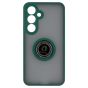 Brilliance LUX Samsung S25 Hybrid Shell Anti-shock Ring Kickstand TPU Matte Case Dark Green