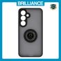 Brilliance LUX Samsung S25 Hybrid Shell Anti-shock Ring Kickstand TPU Matte Case Black
