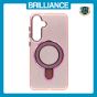 Brilliance LUX Samsung S25 Glitter Sparkle Magnetic Clear TPU + Acrylic with Kickstand Phone Case Pink
