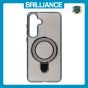 Brilliance LUX Samsung S25 Glitter Sparkle Magnetic Clear TPU + Acrylic with Kickstand Phone Case Black