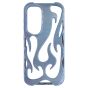 Brilliance LUX Samsung S25 Flame Design Soft TPU Chrome-Plated Openwork Phone Case Blue