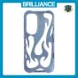 Brilliance LUX Samsung S25 Flame Design Soft TPU Chrome-Plated Openwork Phone Case Blue