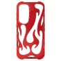 Brilliance LUX Samsung S25 Flame Design Soft TPU Chrome-Plated Openwork Phone Case Red