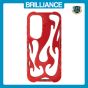 Brilliance LUX Samsung S25 Flame Design Soft TPU Chrome-Plated Openwork Phone Case Red