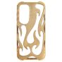 Brilliance LUX Samsung S25 Flame Design Soft TPU Chrome-Plated Openwork Phone Case Desert Titanium