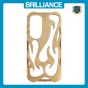 Brilliance LUX Samsung S25 Flame Design Soft TPU Chrome-Plated Openwork Phone Case Desert Titanium