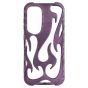 Brilliance LUX Samsung S25 Flame Design Soft TPU Chrome-Plated Openwork Phone Case Purple