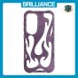Brilliance LUX Samsung S25 Flame Design Soft TPU Chrome-Plated Openwork Phone Case Purple
