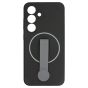 Brilliance LUX Samsung S25 Silicone with BackSide 360Ã‚Â° Rotating Wrist Strap Magnetic Phone Case Black