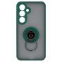 Brilliance LUX Samsung S25 Plus Hybrid Shell Anti-shock Ring Kickstand TPU Matte Case Dark Green