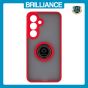 Brilliance LUX Samsung S25 Plus Hybrid Shell Anti-shock Ring Kickstand TPU Matte Case Red