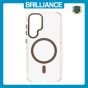 Brilliance LUX Samsung S25 Plus Clear Magnetic Hybrid TPU + Acrylic Phone Case Brown
